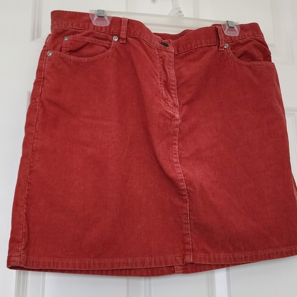 J. Crew Orange Corduroy Skirt 14 - Picture 1 of 6